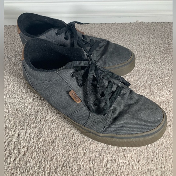 Charcoal Vans Bishop Waxed Denim Black Low Top Shoes - Picture 3 of 5